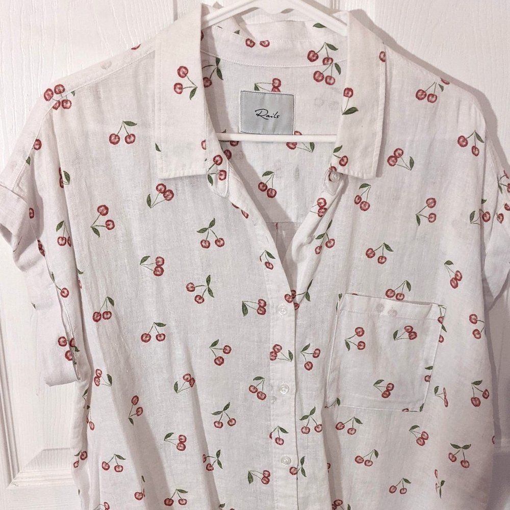 Rails Whitney Cherries Large Button Down Shirt